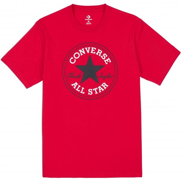 Converse CHUCK PATCH TEE červená S - Pánské triko Converse