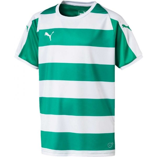 Puma LIGA JERSEY HOOPED JR zelená 128 - Dětské sportovní triko Puma