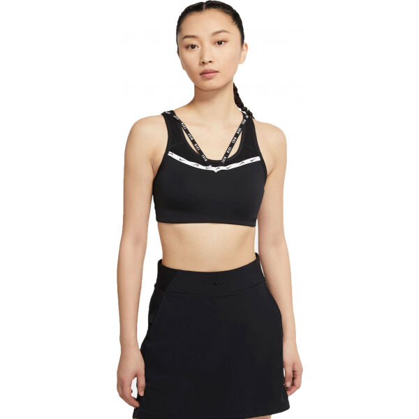 Nike DF SWSH STRPY LOGO BRA W  S - Dámská sportovní podprsenka Nike