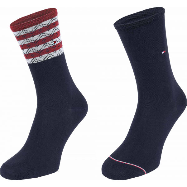 Tommy Hilfiger WOMEN SEASONAL TENCEL SOCK 2P FOLK STRIPE  35 - 38 - Dámské ponožky Tommy Hilfiger