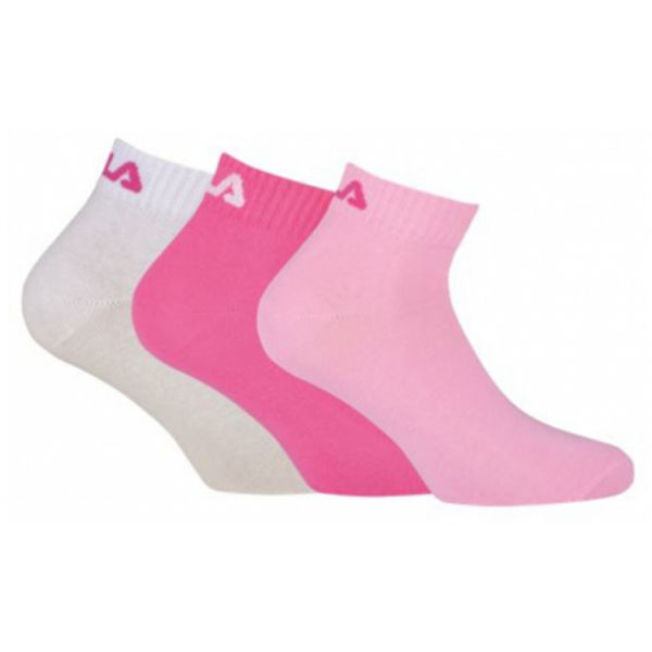 Fila QUARTER PLAIN SOCKS 3P Růžová 39 - 42 - Ponožky Fila