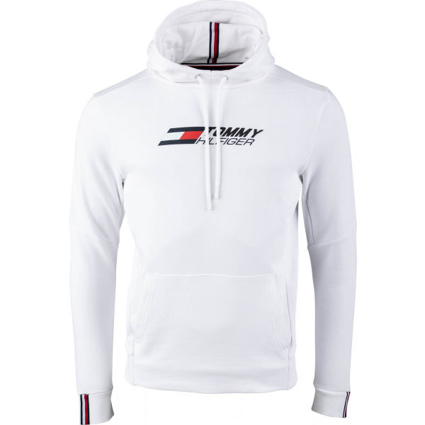 Tommy Hilfiger TERRY LOGO HOODY Bílá S - Pánská mikina Tommy Hilfiger