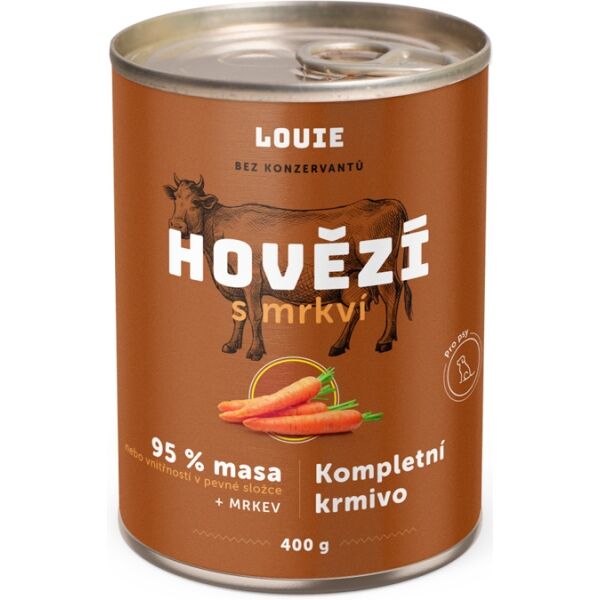 LOUIE HOVĚZÍ S MRKVÍ 400 G Psí konzerva