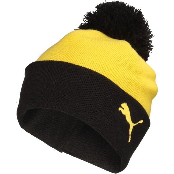 Puma BORUSSIA DORTMUND ESSENTIALS POM POM BEANIE Zimní čepice