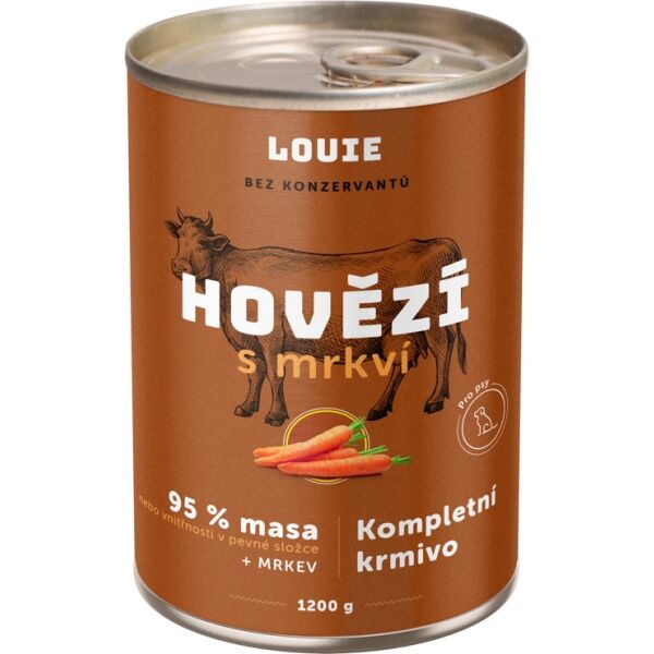 LOUIE HOVĚZÍ S MRKVÍ 1 200 G Psí konzerva