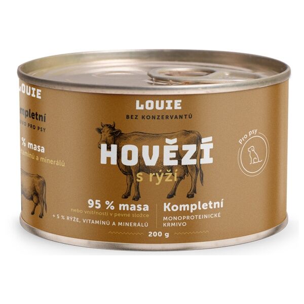 LOUIE HOVĚZÍ S RÝŽÍ 200 G Psí konzerva