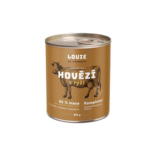 LOUIE HOVĚZÍ S RÝŽÍ 800 G Psí konzerva