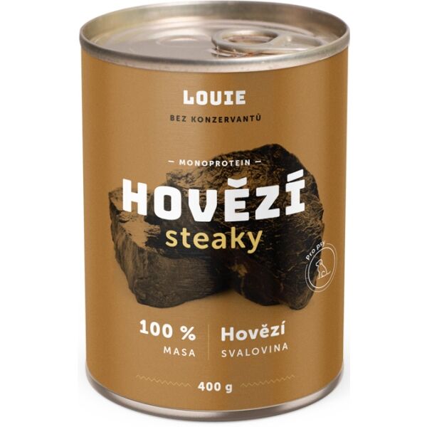 LOUIE HOVĚZÍ STEAKY 400 G Psí konzerva