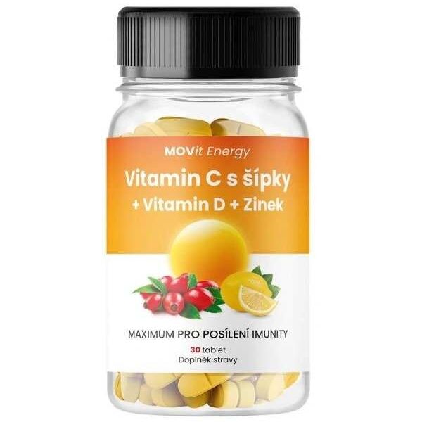 MOVIT ENERGY MOVIT VITAMIN C 1200 MG S ŠÍPKY + VITAMIN D + ZINEK 30 TABLET Doplněk stravy